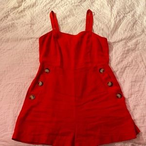 Red/orange cute romper. Short jumpsuit